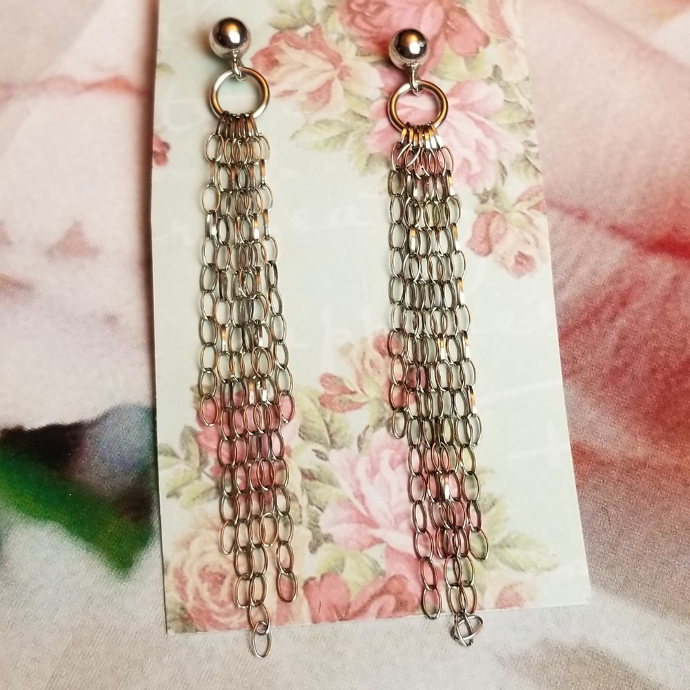 Sterling Silver Dangle Earrings - Picture 2 of 4